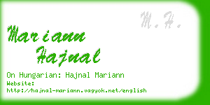 mariann hajnal business card